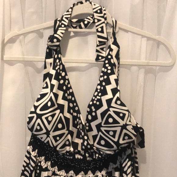 Dots Black & White Halter Dress Size M - Picture 5 of 8